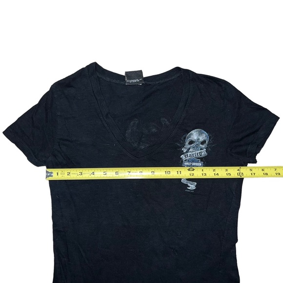 Harley Davidson Skull Angel San Diego California Motorcycle T-Shirt Black V-Neck - Picture 10 of 16